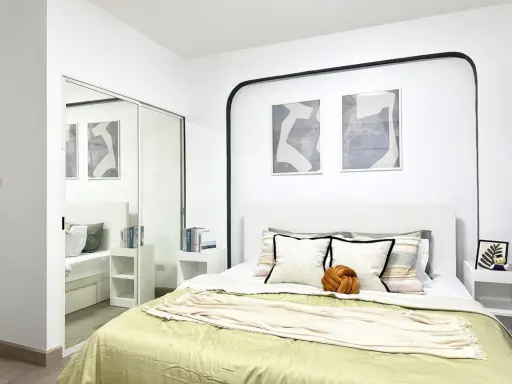For sale: A Space Sukhumvit 77, quiet corner room, private, decorated in white tones, minimalist style. Interested, book now. images