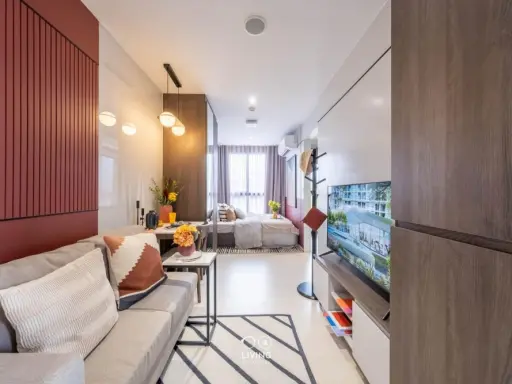 Selling down payment at a loss, Nue Cross Khu Khot Station Condo, Studio room, North View, open view, no blocking buildings, buy now. images