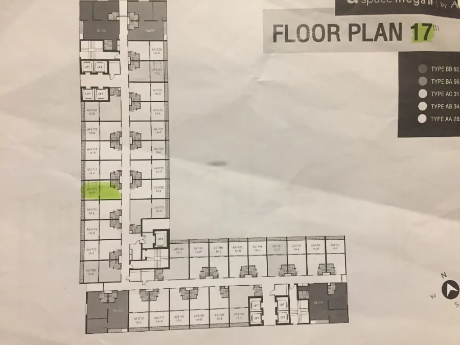 Sale down payment, a space Mega 2 condo, beautiful floor plan, very good position, plus a lot of furniture, close to the mall, near the expressway, book now.