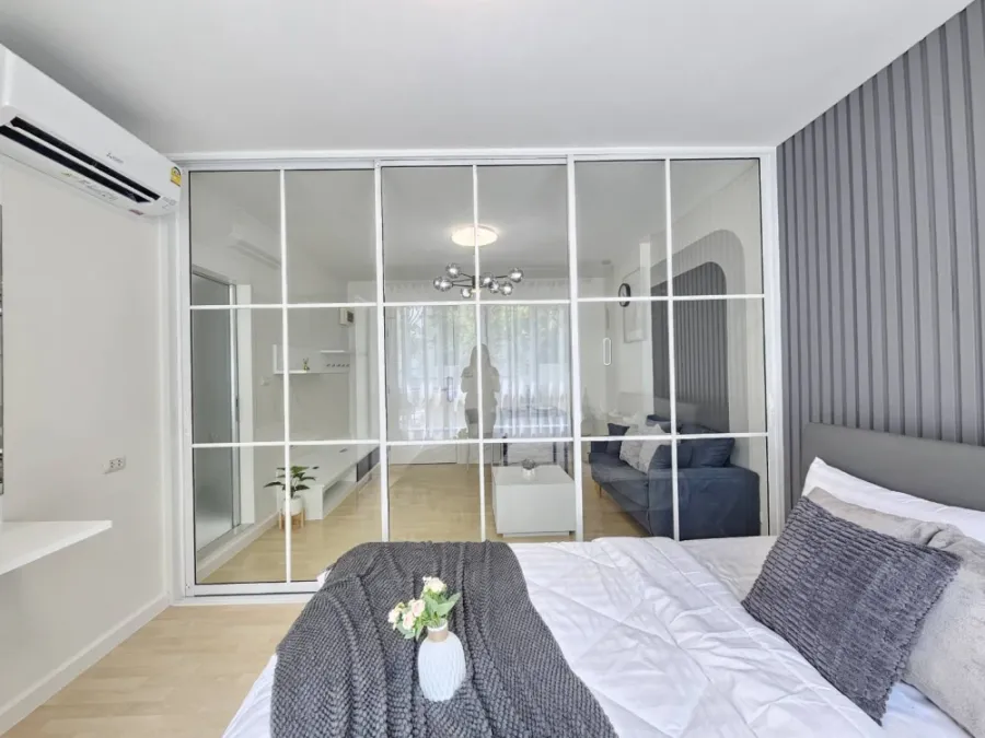 For rent!! Condo D Condo Ramkhamhaeng 64, 2nd floor, Building B, beautiful room, fully furnished, ready to move in, hurry up and book now!!