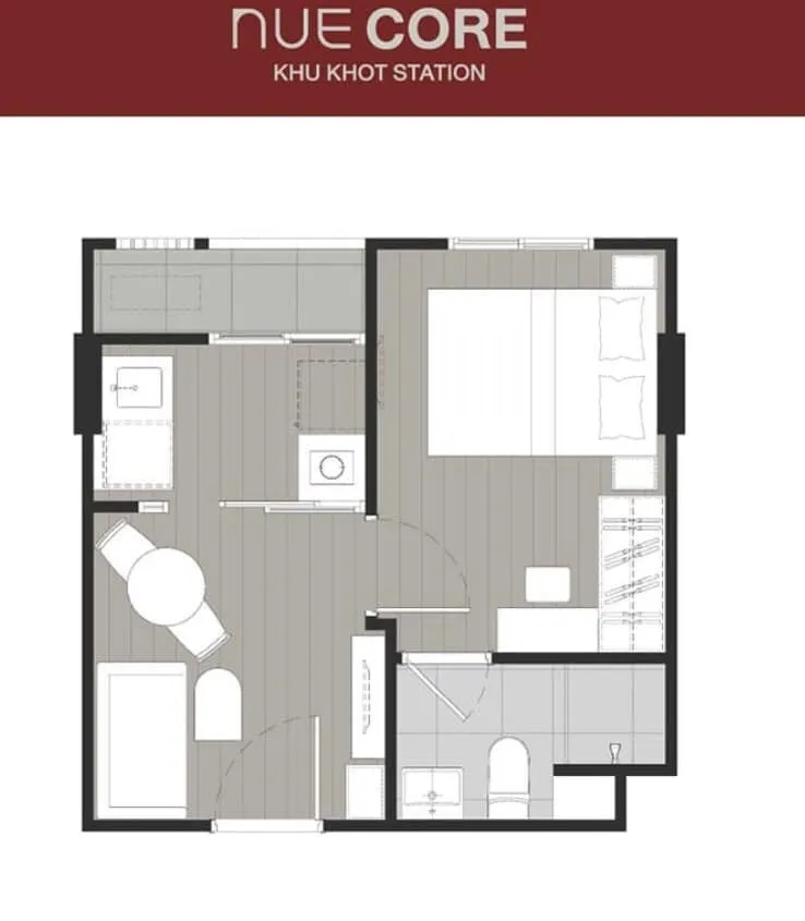 ขายดาวน์ Nue Core Khu Khot Station 1 bed room ชั้น 3 ไม่สุงมาก มาพร้อมราคาที่คุณต้องไม่พลาด