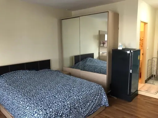 Condo for rent, Sukhumvit Plus, good view, no building block, near BTS, fully furnished, complete electrical appliances, ready to move in