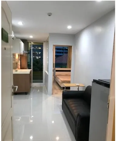 ให้เช่า คอนโดทัวร์มาลีน ไลท์ 1 ห้องนอน 28 ตรม. ระเบียงห้องนอนหันทิศใต้ ตกแต่งครบชุด จองเลย