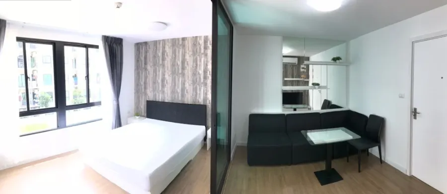 ให้เช่า I condo Salaya 2 ห้องกั้นแยกชัดเจน แบ่งโซนลงตัว เฟอร ์เครื่องใช้ไฟฟ้าครบ รีบมาจองได้แล้ววันนี้
