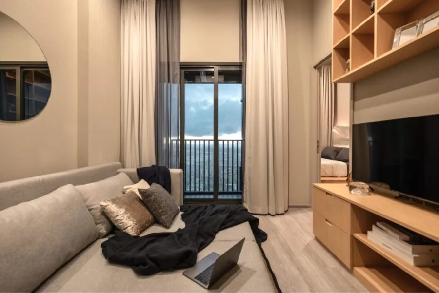 Condo for sale, for rent, The Line Sukhumvit 101, high floor, good view, decorated, ready to move in. Can't miss it anymore.