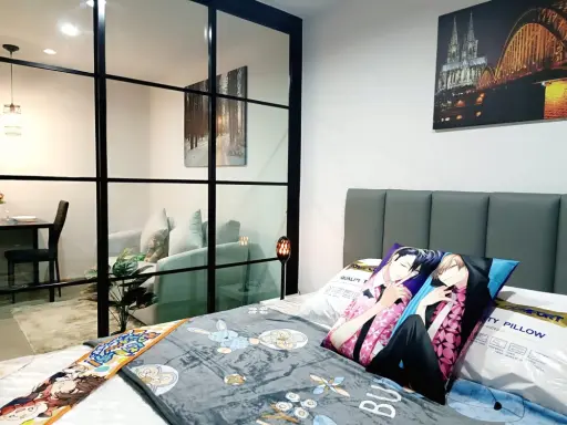For rent: Rye Sukhumvit 101/1. The room is simply decorated but looks very good. Full functions. If you don't book, you'll really miss out.