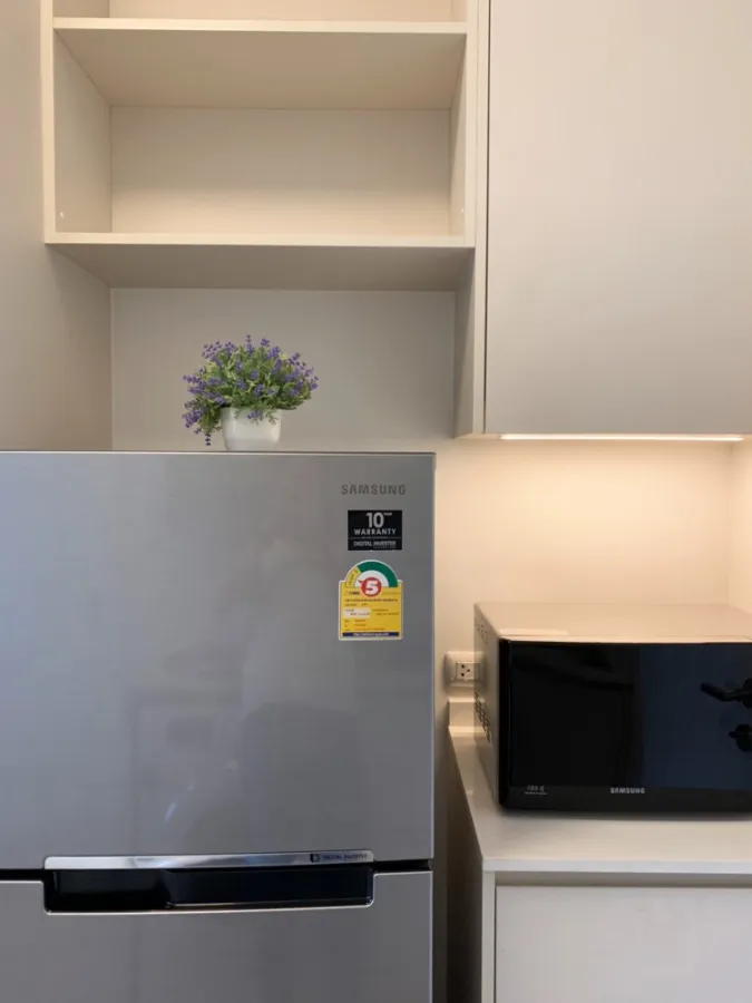 Chapter One Eco Ratchada-Huay Kwang Condo for rent, Studio room, high floor, good atmosphere, fully furnished, finish in one room
