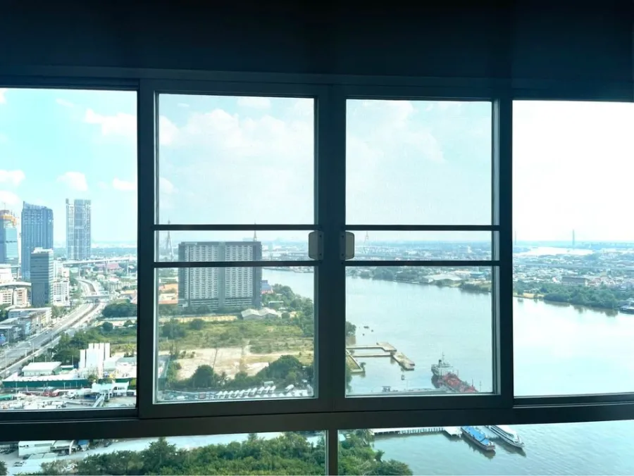 For sale rent Lumpini Park Riverside Condo Rama 3, empty room, 34th floor, Chao Phraya River view, come to reserve.