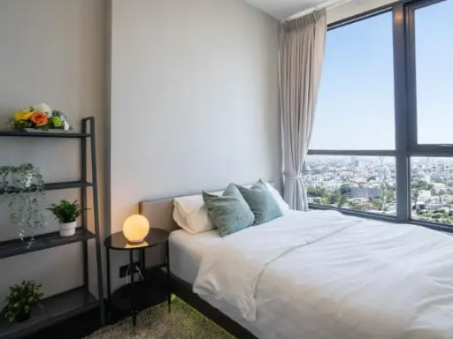 Condo for rent, Park Origin Thonglor, high floor, beautiful view, beautiful room, fully decorated, can't miss it.