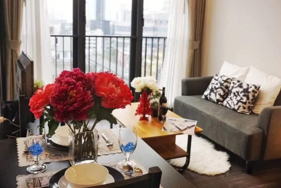 Sell/rent The Line Asoke - Ratchada, beautiful room, built-in, complete, good price, hurry to reserve before anyone else today.