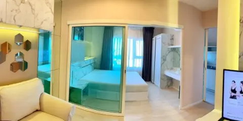 For rent Aspire Sathorn Thapra ห้องตกแต่งสวยหรู สีโทนขาวสะอาดตา เหมาะแก่การพักผ่อนในวันสบายๆ