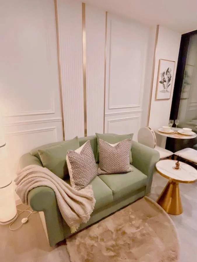 For rent: The Origin Ladprao-Bangkapi, 16th floor, pool view, built-in walls throughout the room, extremely beautiful, fully furnished, all in one pla