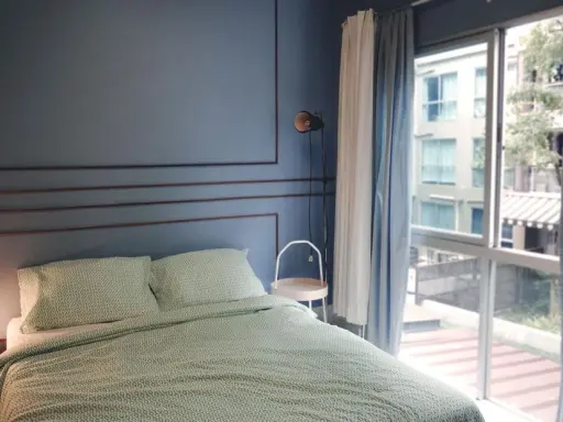 For rent, A Space Sukhumvit 77, has a garden view, shady trees. complete electrical appliances Don't just look at it, hurry up and reserve it. images