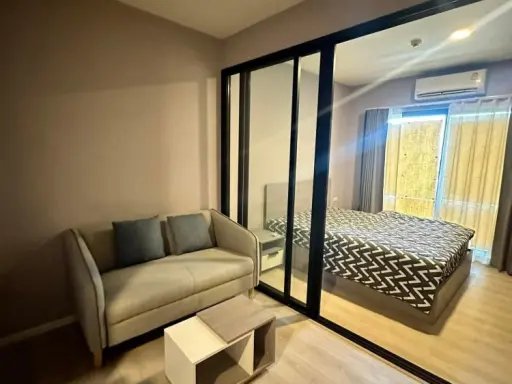 Condo for rent, A Space Mega, nice room, warmly decorated, pool view, complete with electrical appliances, hurry and reserve now.