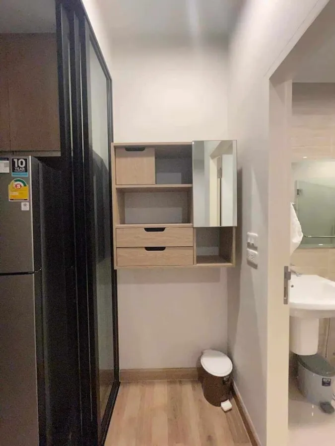 For sale rent, Niche Mono Sukhumvit-Bearing, 24th floor, very high, Samrong side, cool breeze, fully decorated. Ready to enter