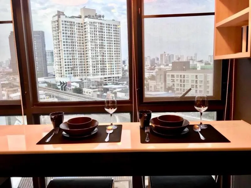 Condo for rent, Rhythm Sukhumvit 44/1, 1 bedroom, 1 bath, beautiful room, fully furnished, good view, ready to move in, book now