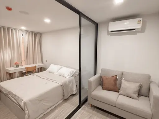 For rent: Kave Seed Kaset, complete with electrical appliances, Building A, 4th floor, not next to the elevator, not next to the garbage room, hurry a