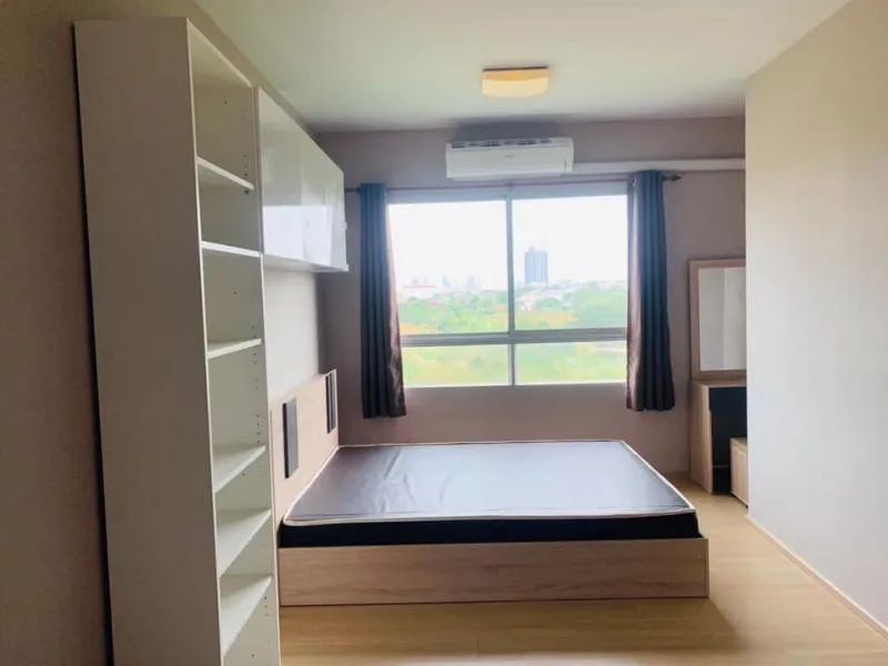 ขายคอนโด Plum Condo Samakkhi ห้องStudio ตกแต่งพร้อมเข้าอยู่ ชั้น5วิวสวย บรรยากาศร่มรื่น จองเล้ยย
