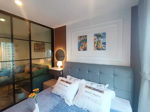 For rent: Regent Home Bangna, 23rd floor. Very high floor, furnished with high-quality furniture. Don't miss out!