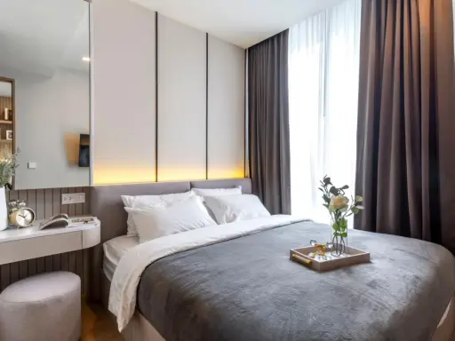 Condo for rent, Noble Around Sukhumvit 33, room decorated with luxurious built-ins, Asoke view, open, only your own, ready to move in.