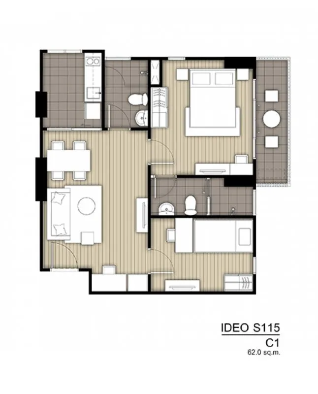 ให้เช่า ขาย ideo sukhumvit 115 ชั้น10 62ตรม ห้องใหญ่บิ๊กเบิ้ม แต่งหรูขั้นเทพ โมเดิร์นแบบไฮคลาส รีบเลย-