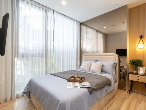 For rent The Line Chatuchak-Mochit. The room is decorated with great built-ins. Good furniture Just come and move in.