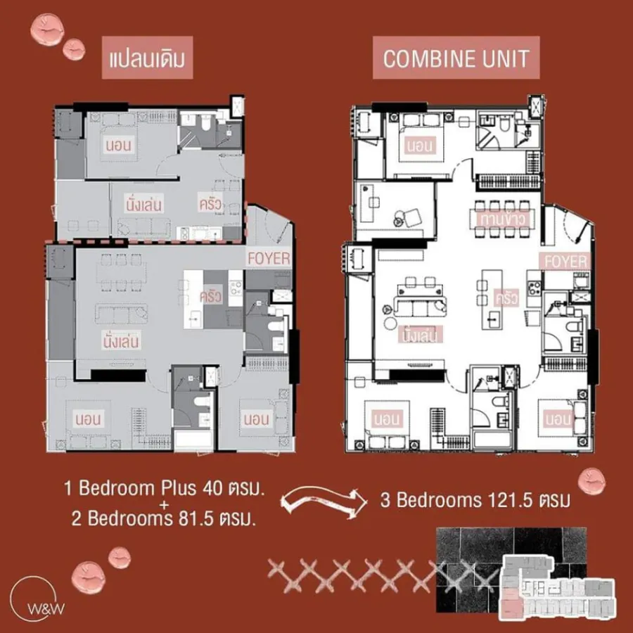 ขาย คอนโด ริทึ่ม เอกมัย เอสเตท ห้องcombine unit 3นอน 3น้ำ วิวทิศตะวันตก รีบเลย ห้ามพลาด