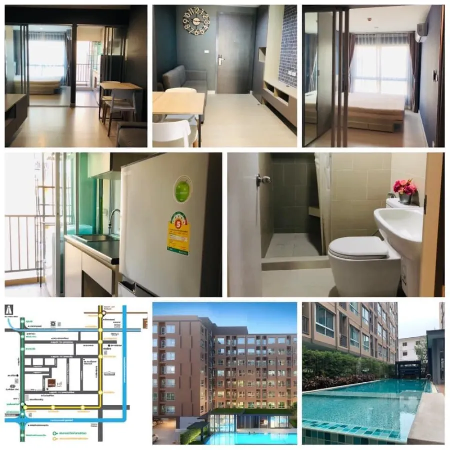 Condo for rent, Nissan ID Sukhumvit 113, beautiful room, good corner, fully furnished. You can come in