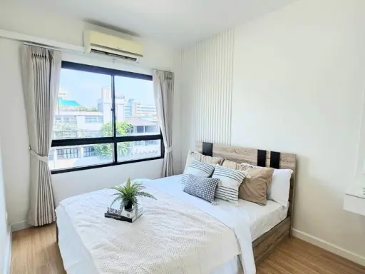 Sell 624 Condolette Ratchada 36, beautiful room, nice decoration White tones, minimal style, rows of open views, if you don't book, you will regret it