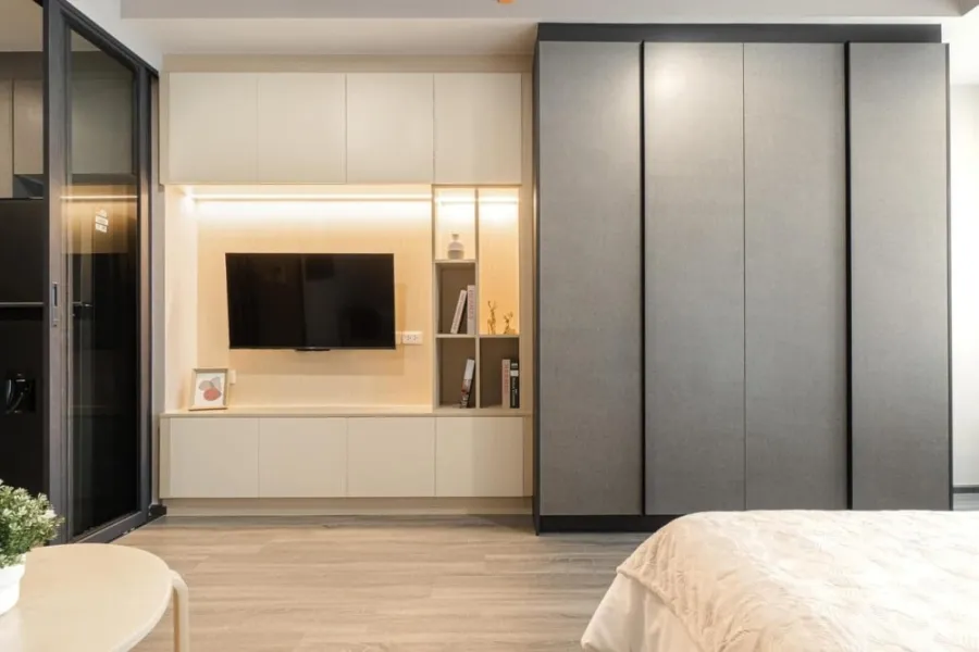 Condo Ideo Q Chula-Samyan, 24th floor, good view, decorated room, very nice to sleep, minimalist, very minimal, good like this, book now.