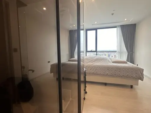 Condo for rent: The Room Sukhumvit 38, beautiful room, 15th floor, central garden floor, next to the garden, view of the garden and Chao Phraya River,