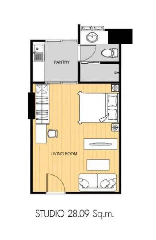 Condo for rent, Happy condo Ratchada 18, studio room, fully furnished, ready to move in, this price must hurry.