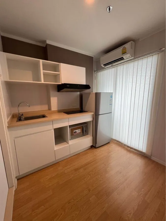 For sale, for rent, Lumpini Place Srinakarin-Hua Mak Station, simply decorated, fully furnished, shady garden view, hurry and book now.