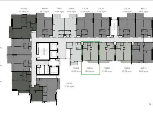 ห้ามพลาด ขายดาวน์ เซ็นทริค รัชโยธิน ห้อง 1 Bedroom ชั้น 14 ห้อง B16 พื้นที่ 30.29 ตร.ม 1 นอน 1 น้ำ