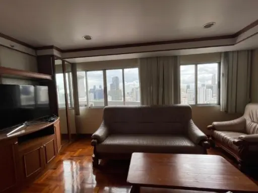 For sale: Witthayu Complex, 27th floor, city view, 2 bedrooms, spacious room, fully furnished, comfortable, hurry and reserve now.