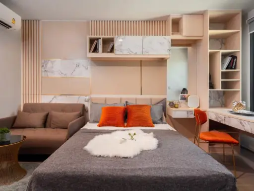 Wow, this room is very popular. For rent, Life Ladprao, luxuriously decorated room, full furniture, beautiful view, hurry up to be satisfied!