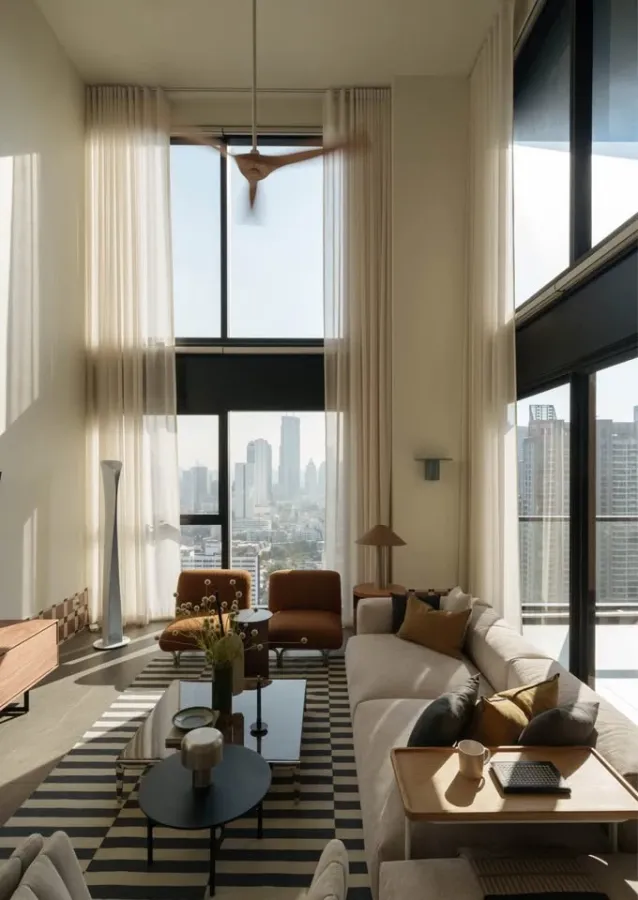 ปล่อยเช่า The Lofts Silom Duplex 2 ห้องนอน 2 ห้องน้ำ เพดานสูง 5.6เมตร ชั้น 29 ทิศตะวันออก City View จองเลย