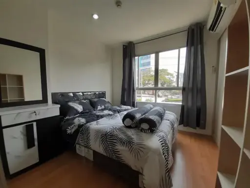 Condo for rent, Lumpini Ville Sukhumvit 77, clean room, very beautiful furniture, not hot room, convenient transportation, close to BTS, quickly grab