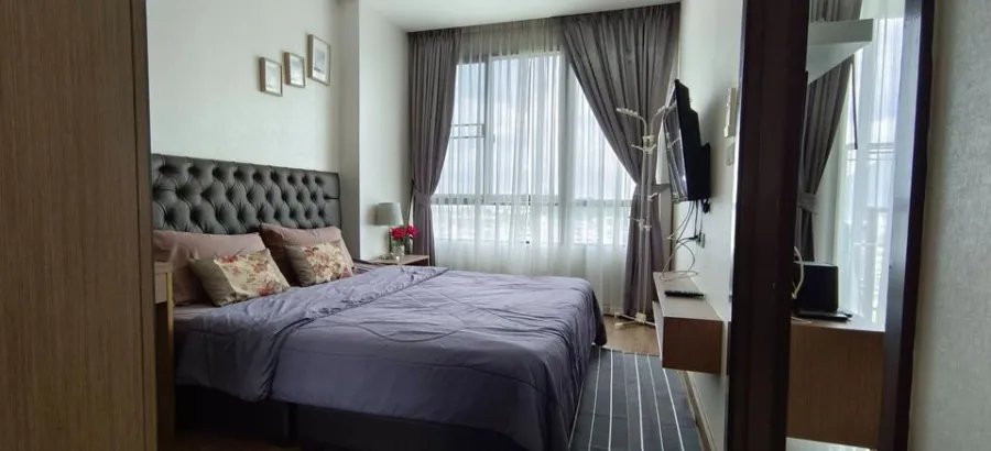 For rent, The Sky Condo Sriracha, 19th floor, sea view, complete facilities. Drag the ba