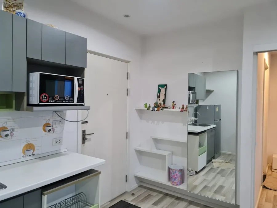 For rent, The Key Chaengwattana, 16th floor, high floor, good view, comes with full decoration, book now, don't miss it.