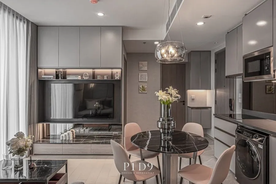 For rent: The Extra Phaya Thai - Rang Nam, beautifully decorated with built-in gray tones, good quality furniture, don't miss it.