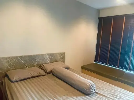 Condo for rent, Life Asoke-Rama 9, studio unit, 20th floor, Building A, 1 bedroom, 1 separate kitchen, built-in cabinets throughout. Book now!