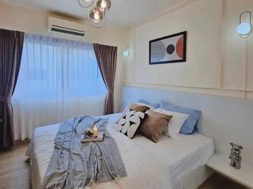 Condo for sale, A Space Sukhumvit 77, decorated with built-ins, minimalist style, swimming pool view, just come and move in. images