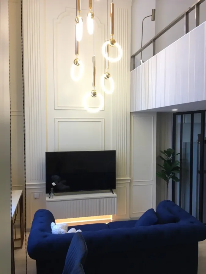 Condo for rent, Knightsbridge Prime Sathorn, 2-storey room, decorated in modern style, built-in wall, great price, hurry to reserve it