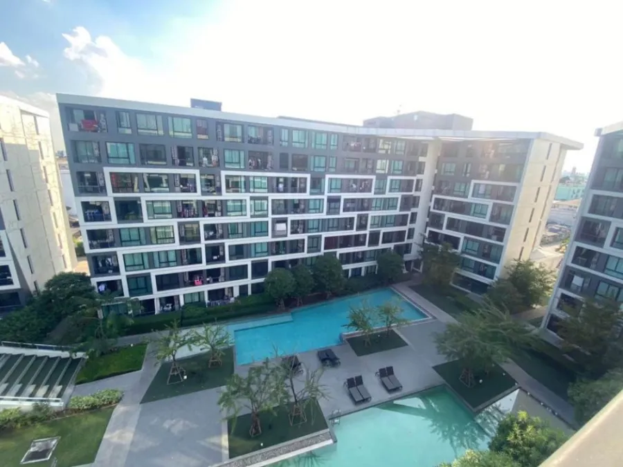 Condo for rent, My Story, Ladprao 71, pool view, fully furnished, complete electrical appliances, don't miss it.