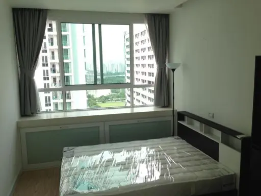 Condo TC Green Rama9 for rent, corner room, high floor, beautiful view, good position, not attached to the elevator, not attached to the garbage room, do not miss.