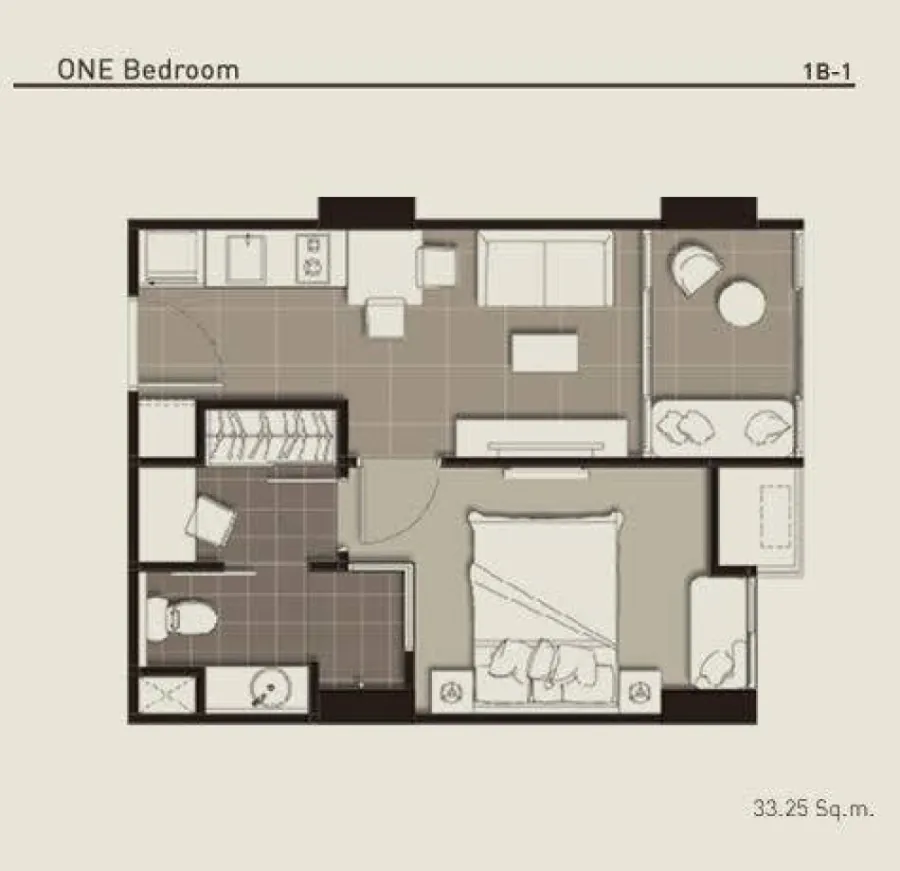 [For Rent] IDEO Ladprao 5, size 33.25 sq.m., 1 bedroom, north, high floor, beautiful view, ready to move in.