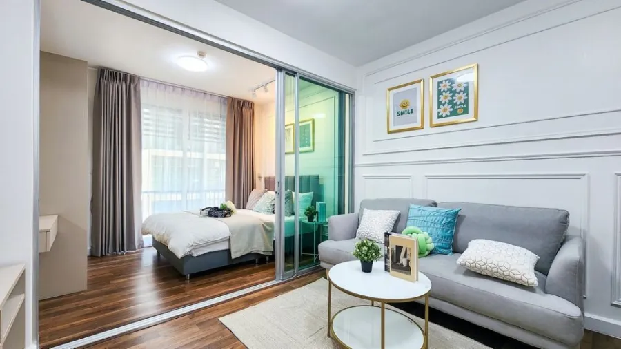 Condo for sale, A Space Me, Sukhumvit 77, decorated in bright tones, good price, and so nice to live in, don't miss it.