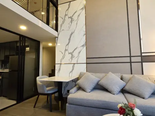For rent: Park Origin Chula-Samyan, Duplex room, beautifully decorated and livable. Get a great view of the city. Good like this, reserve now.