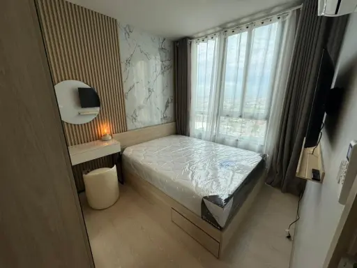 Noble NUE Mega Plus Bangna for rent, nice room, built-in headboard, beautiful view from high floor, reserve now! images